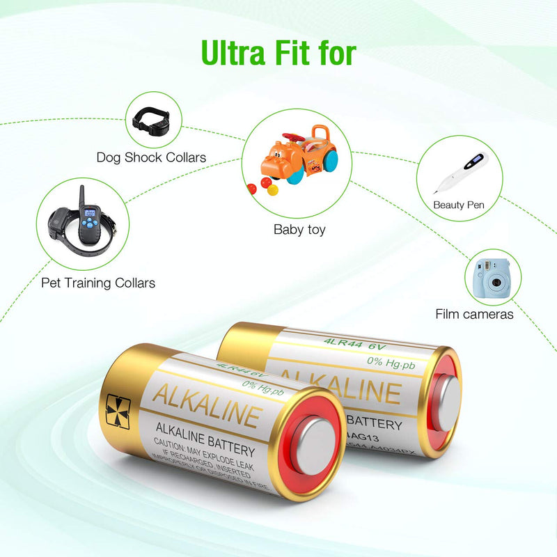 EBL 6 Volt Battery 4LR44 Dog Collar Batteries (10 Pack) 6V Alkaline Batteries 476A / PX28A / A544 / K28A / L1325