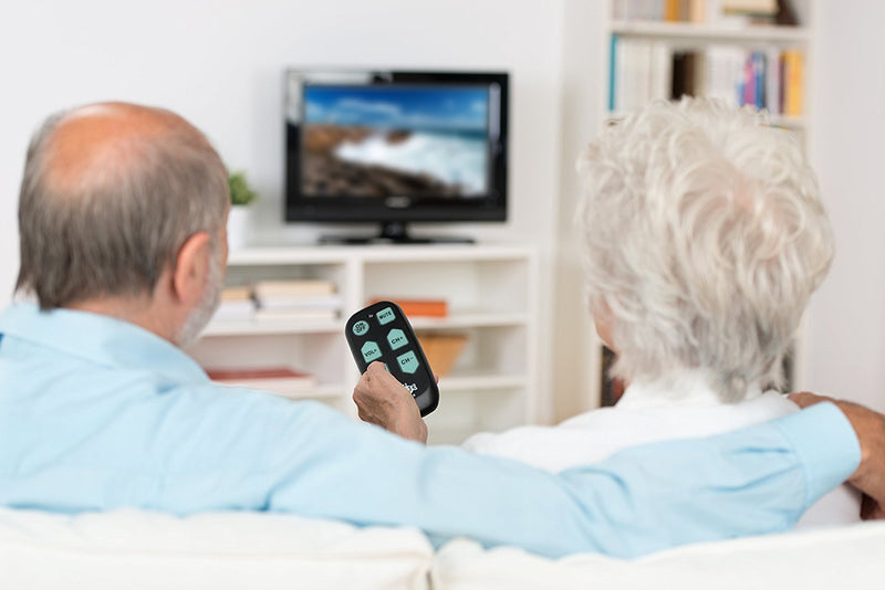 Universal Big Button TV Remote - EasyMote | Backlit, Easy Use, Smart, Learning Television & Cable Box Controller, Perfect for Assisted Living Elderly Care. Black TV Remote Control