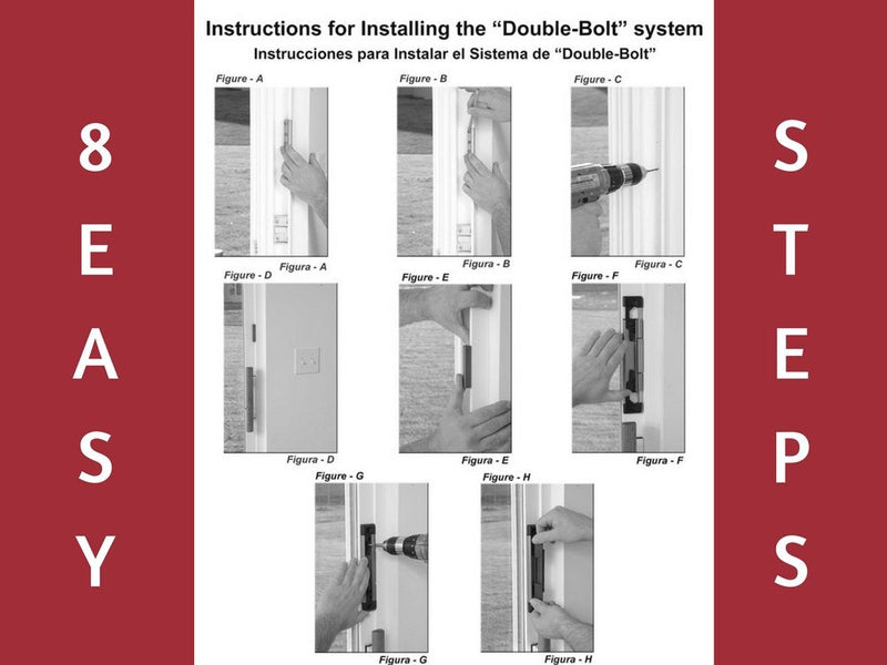 Double Bolt Lock for Glass Sliding Doors - Advanced Technology to Keep Your Family Safe and Secure - High Security Lock - Virtually Burglar Proof