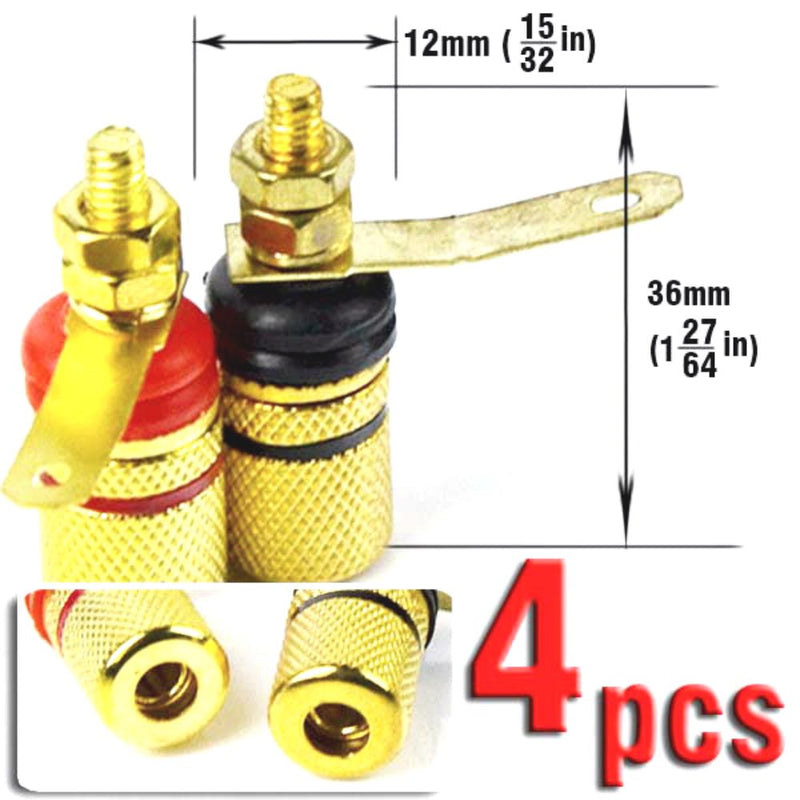 CESS Amplifier Terminal Connector Binding Post Banana Plug Jack Socket (jcx) (4 Pack)