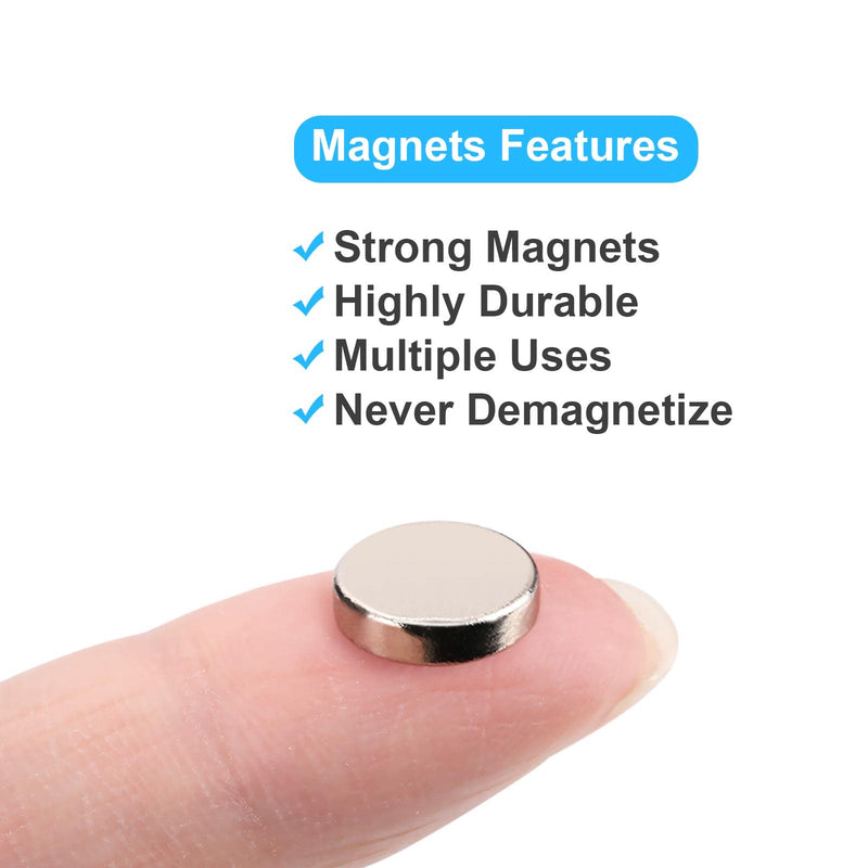 50Pcs Tiny Fridge Magnets, 8x2 mm Small Round Refrigerator Magnets, Magnets for Crafts, Office, Refrigerator, Whiteboard
