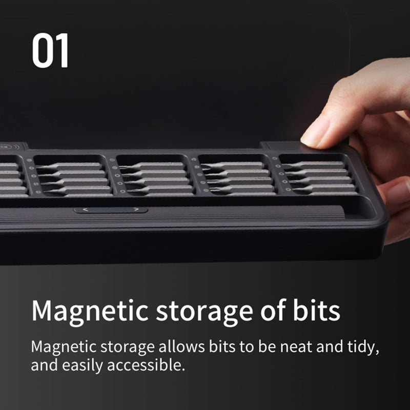 HOTO Mini Electric Screwdriver Set, Precision Screwdriver Set, 25 in 1 Magnetic Driver Bits Set, Rechargeable Screwdriver Tool Set, S2 Steel, Repair Tool Kit for Precision Electronics