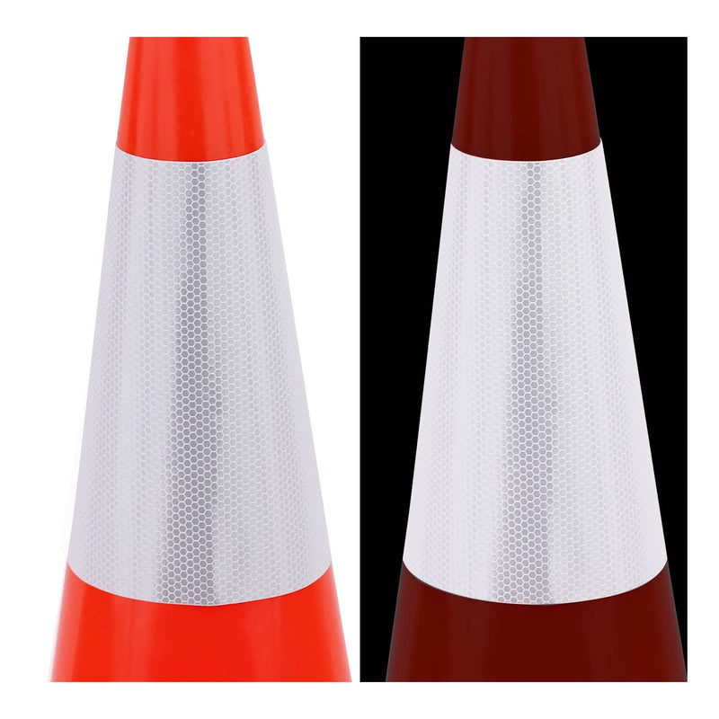 [4 Pack] Traffic Safety Cones Reflective Collars 4 Pack White