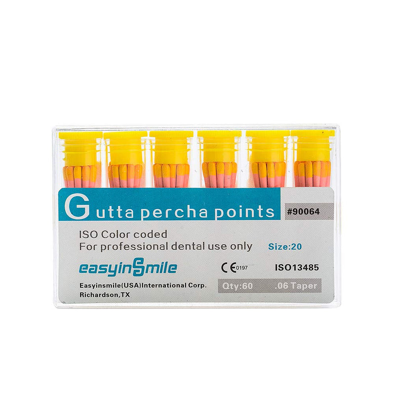 SNAWOP Gutta Percha Paper Points 2 Packs .02/.04/.06 Taper for Dental Endodontic Root Canal Treatment (#20.06 Taper) #20 .06 Taper
