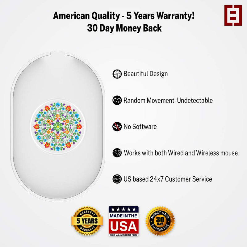 Tech8 USA, Undetectable Mouse Mover, Jiggler- Made in Texas with US and Imported Parts- No Software, Moves Mouse Automatically, Keeps PC Active - Artsy