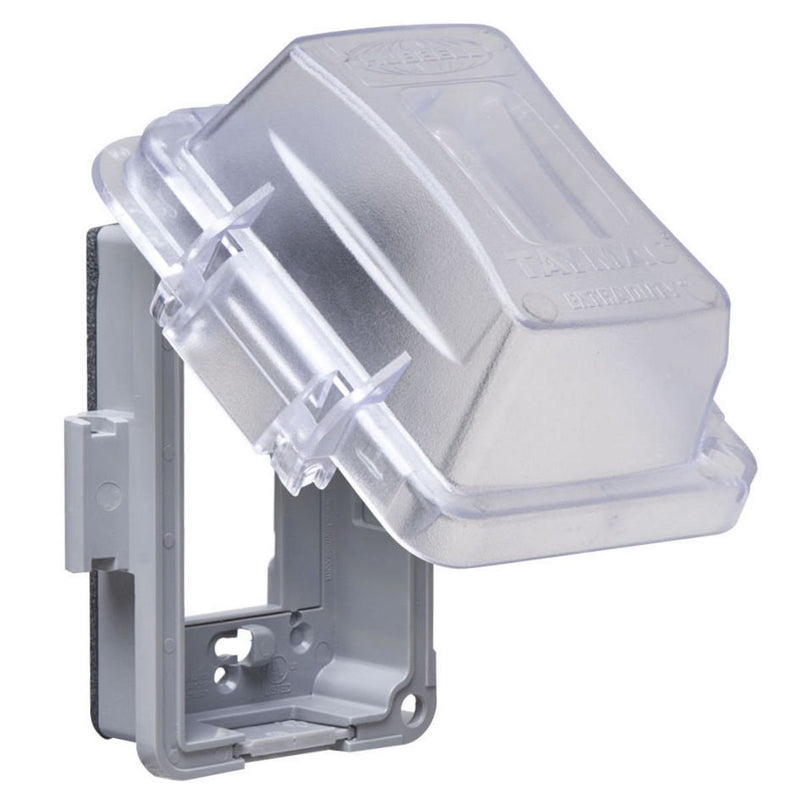 TayMac MM420C 1-Gang Nonmetallic Extra Duty Weatherproof In-Use Horizontal/Vertical 16-in-1 Standard Cover, 2.75 in, Clear 2.75 in.