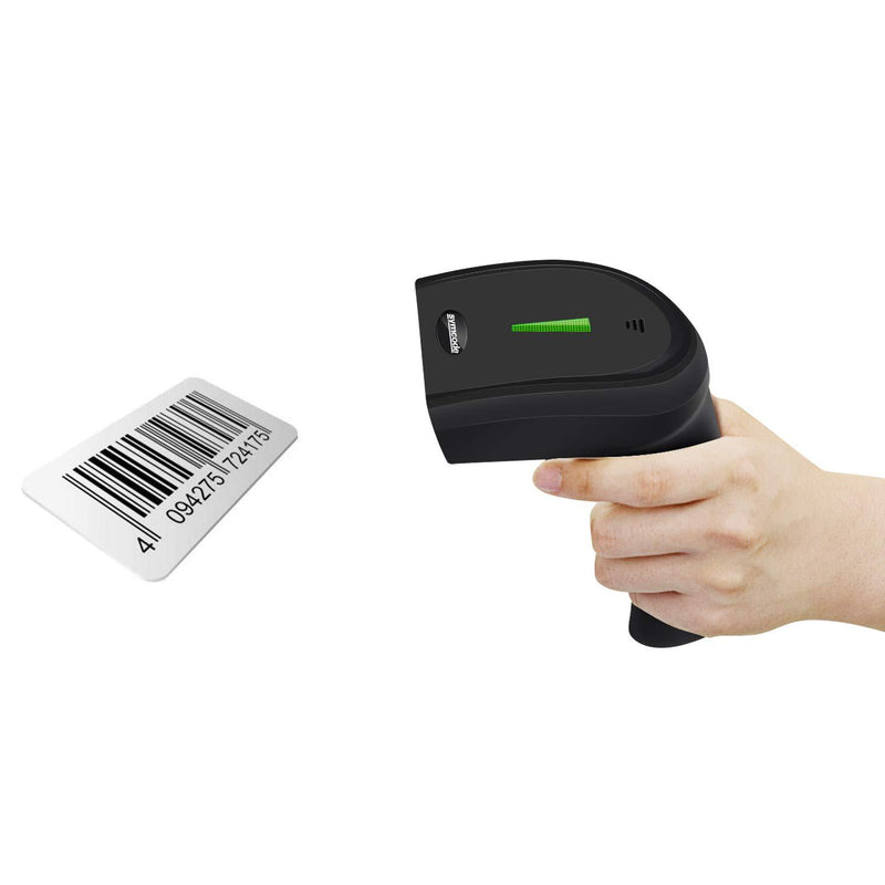 Barcode Reader Scanner,Symcode USB Laser Wired Scan Handheld Bar Code Reader Scanner Small and Exquisite Black MJ-1400-wired
