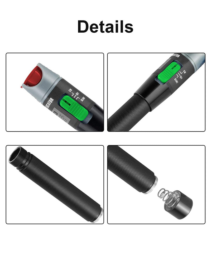 Moocci 2 Pcs Visual Fault Locator Kit Laser Fault Locator 30 MW 30KM with 2 Pcs 2.5mm Universal Connector FC Male to LC Female Adapter, Fiber Optic Source Tester for FC,SC,ST,LC