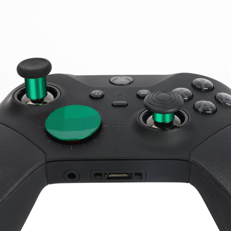 13 in 1 Metal Thumbsticks for Xbox One Elite Series 2 Controller, Elite Series 2 Core Controller Accessories Replacement Parts, Metal Mod 6 Swap Joysticks, 4 Paddles, 2 D-Pads, 1 Tool(Green) Green