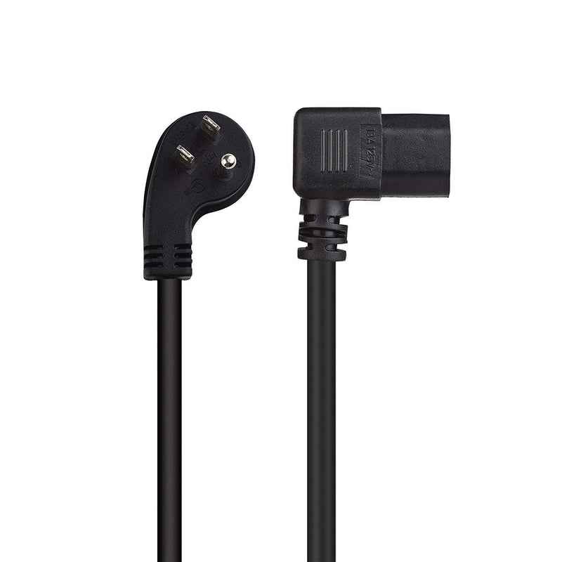 Cable Matters 2-Pack 16 AWG Low Profile Right Angle Power Cord (Power Cable) 6 Feet (NEMA 5-15P to Angled IEC C13) 6 ft