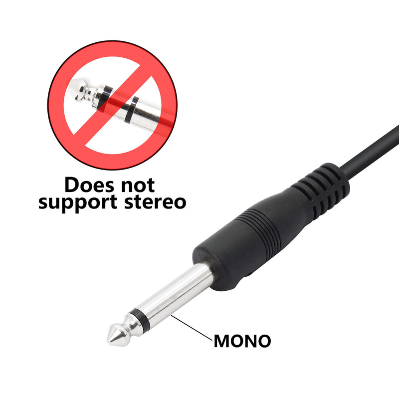 YACSEJAO BNC to 6.35mm TS Adapter Cable 2M/6.6FT 1/4"Mono Plug to BNC BNC Plug Bidirection Connector Cable for CCTV DVR Camera Antenna Radio and More