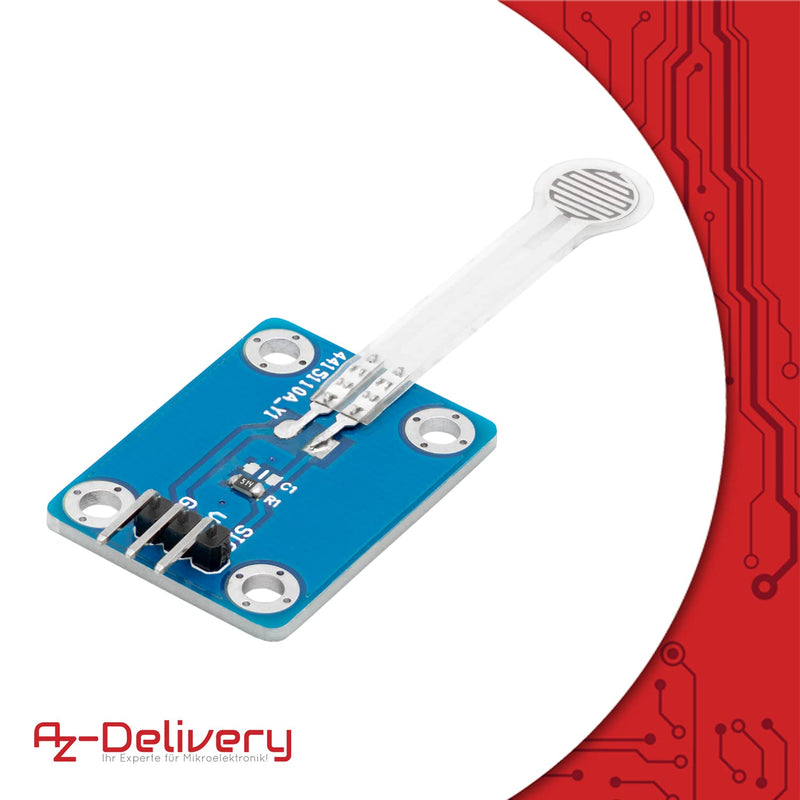 AZDelivery 5 x Film Force Sensitive Resistance | Flexible thin film pressure sensor 3.3 / 5V analog | Print detection | Precise resistance | Force sensor