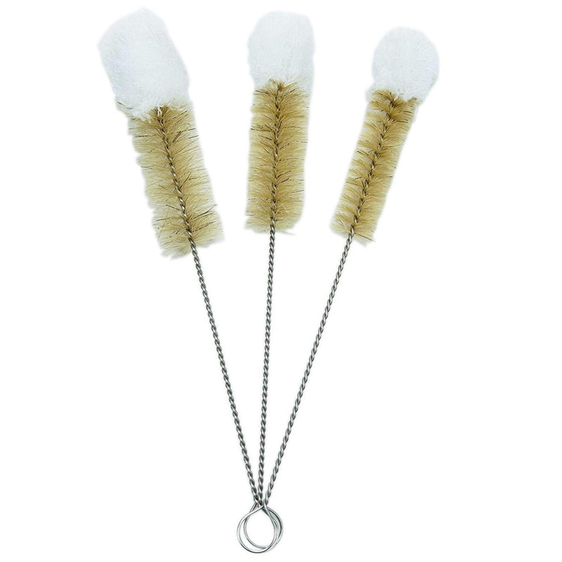 Huji Stainless Steel Multi-Purpose Cleaning Soft Tip Brushes (Set of 3) Set of 3