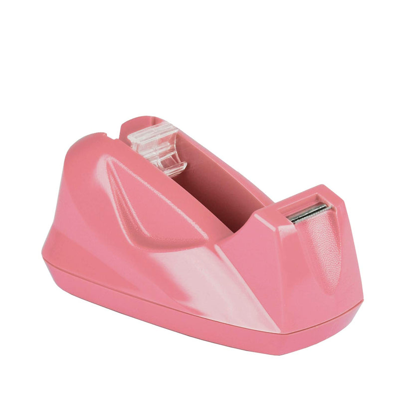 Acrimet Premium Desktop Tape Dispenser Non-Skid Base (Heavy Duty) (Pink Color)