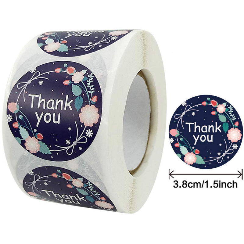 Thank You Stickers Roll, 1.5Inch 500 Units Glow in The Dark Label Seal Sticker, Luminous Decorative Sealing Labels for Small Business Packaging Wedding Baby Shower Birthday