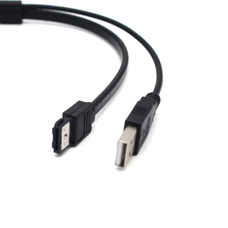 SinLoon 2.5'' Hard Disk Drive SATA 22Pin to eSATA Data USB Powered Cable Adapter for Optimized for SSD, Support UASP SATA IIIEC-SSHD(Black)