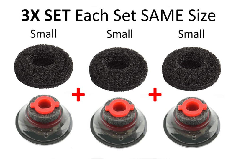 3X Ultra Comfort Eartips Ear Buds Replacement Earphone Ear Tips Kits Earpads Foam Set Cushion for Plantronics Voyager 5200 5220 5210 Series Bluetooth Headset Headphone (Small S) Small S