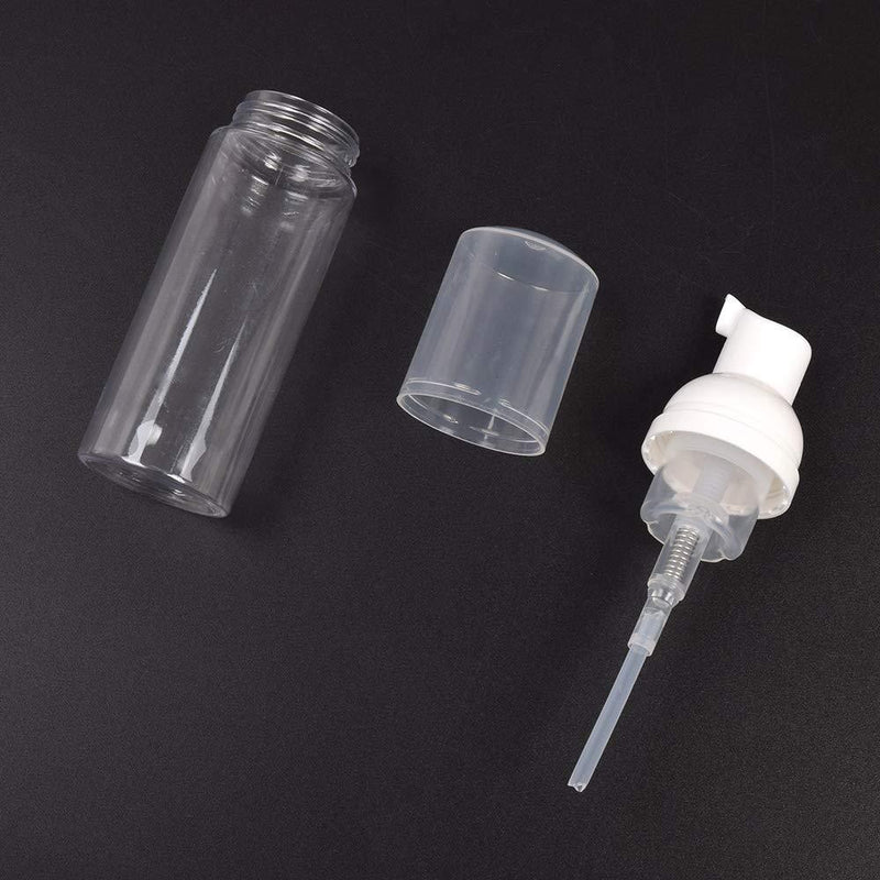 RAYNAG 2 Pack Clear Plastic Foamer Bottle Pump Mini Travel Size Soap Dispenser,50 ml/1.7 oz