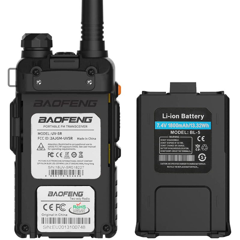 BAOFENG UV-5R Dual Band Two Way Radio (Black)