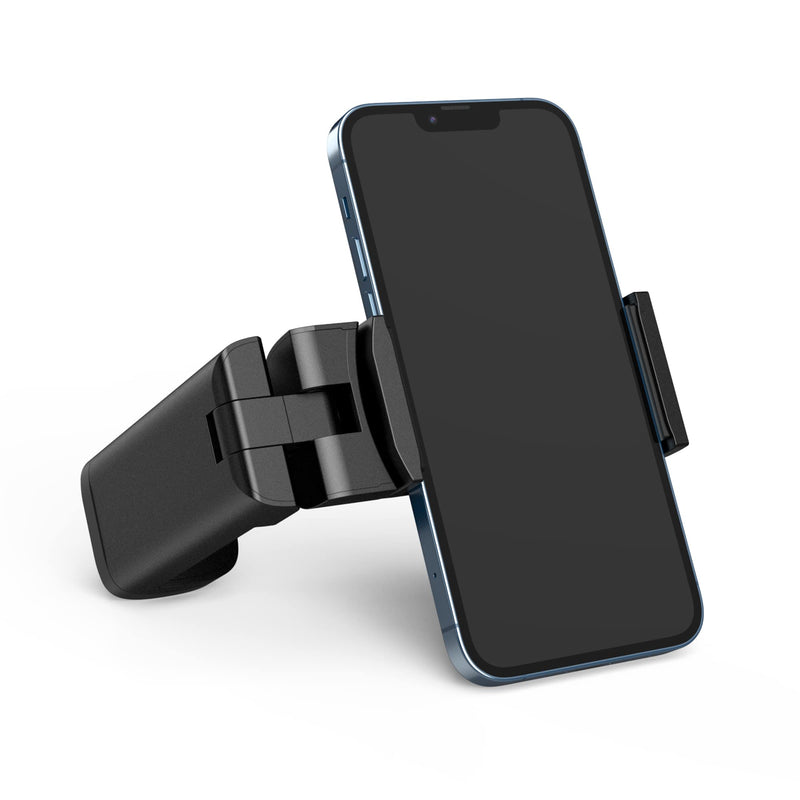 Klearlook Maximized Clarity Universal Airplane Phone Holder, 360 Degree Rotation Portable Phone Mount for Travel, Handsfree Flexible Phone Stand Compatible with i'Phone 13/12 Pro Android Phones 1 Black