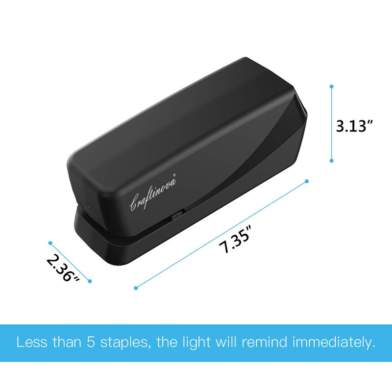 Craftinova Electric Stapler, ,eavy Duty Electric Stapler Desktop,Including 2000 Staples and 1 adapters,25 Sheet Capacity,Can Store 210 Staples，Battery not Included（Silvery) Black