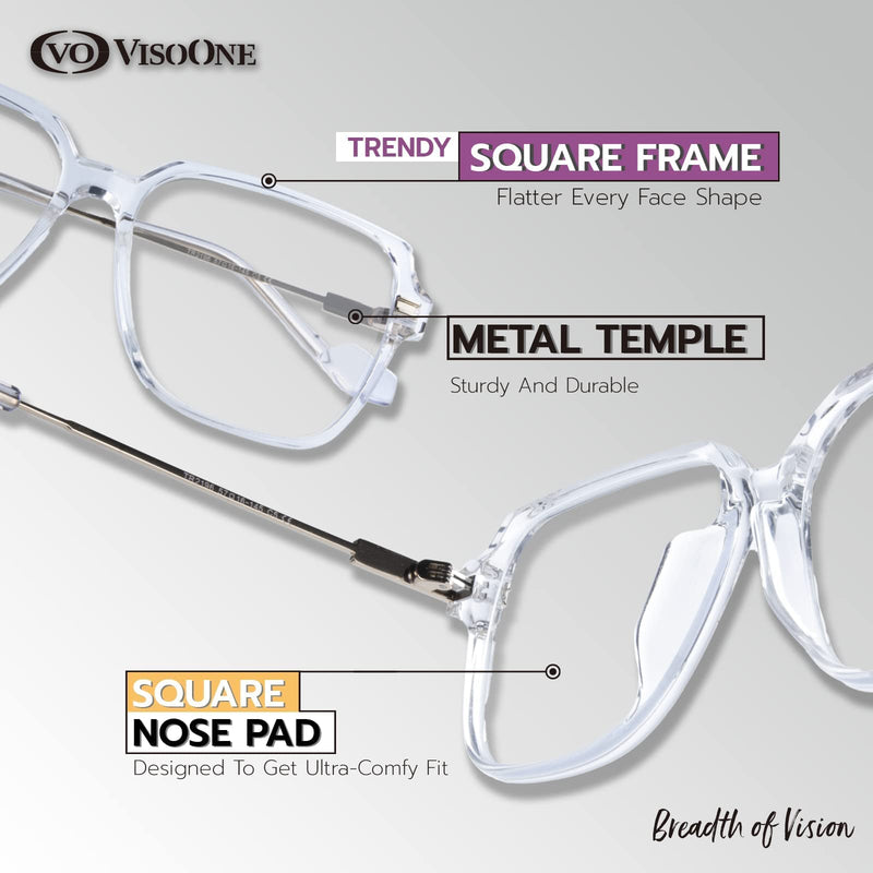 Blue Light Blocking Glasses with Multicolor Chic TR90 Frame Metal Temple for Women Men Remy Clear