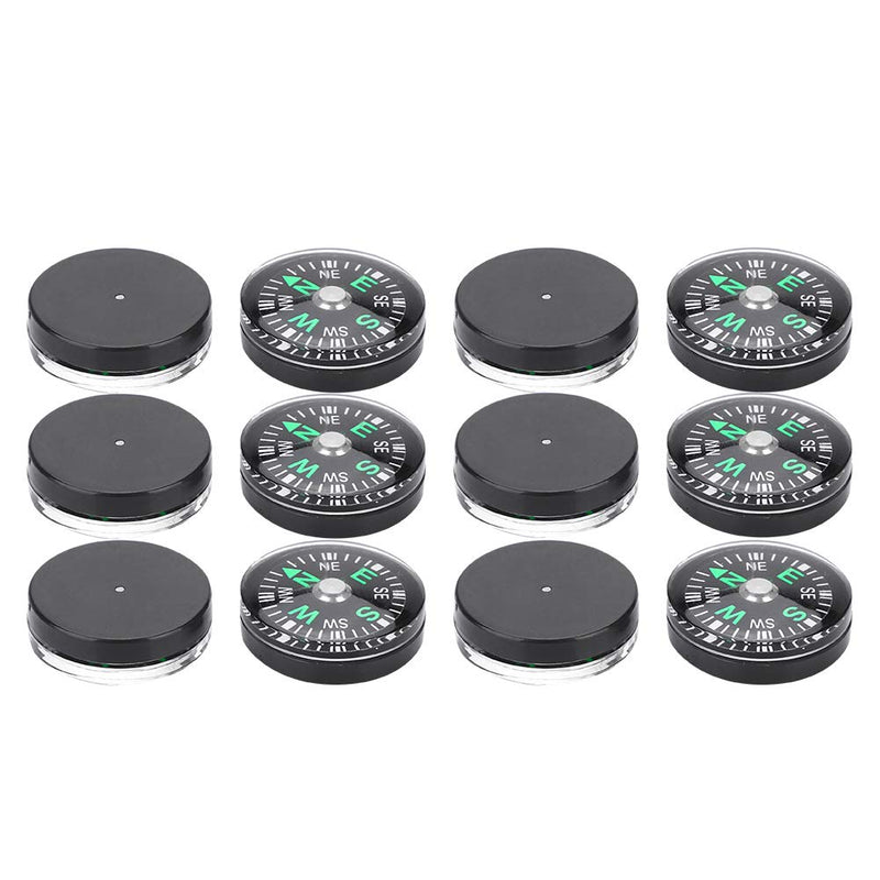 12 Pcs Button Compass, 20mm Mini Pocket Oil Filled Compass for Hiking Camping Outdoor Activities Accessory