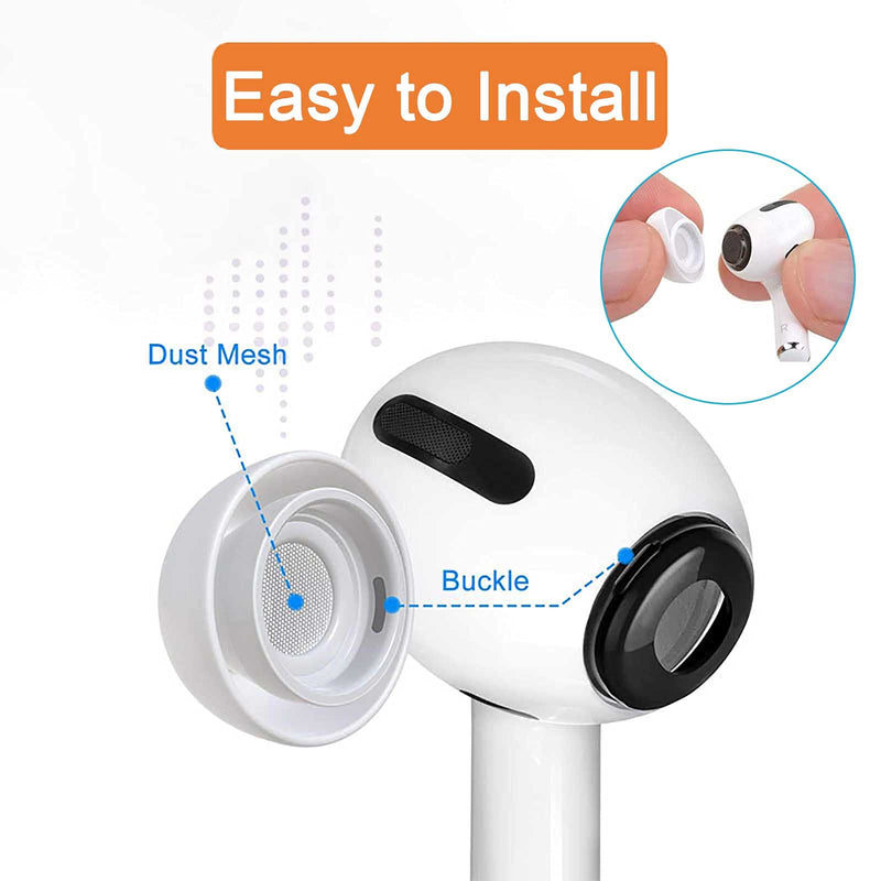 3 Pairs Replacement Ear Tips 2 Pairs Ear Hooks for AirPods Pro Silicon Ear Buds Tips with Portable Storage Box Fit in The Charging Case- Small, Medium and Large (L+M+S) L+M+S