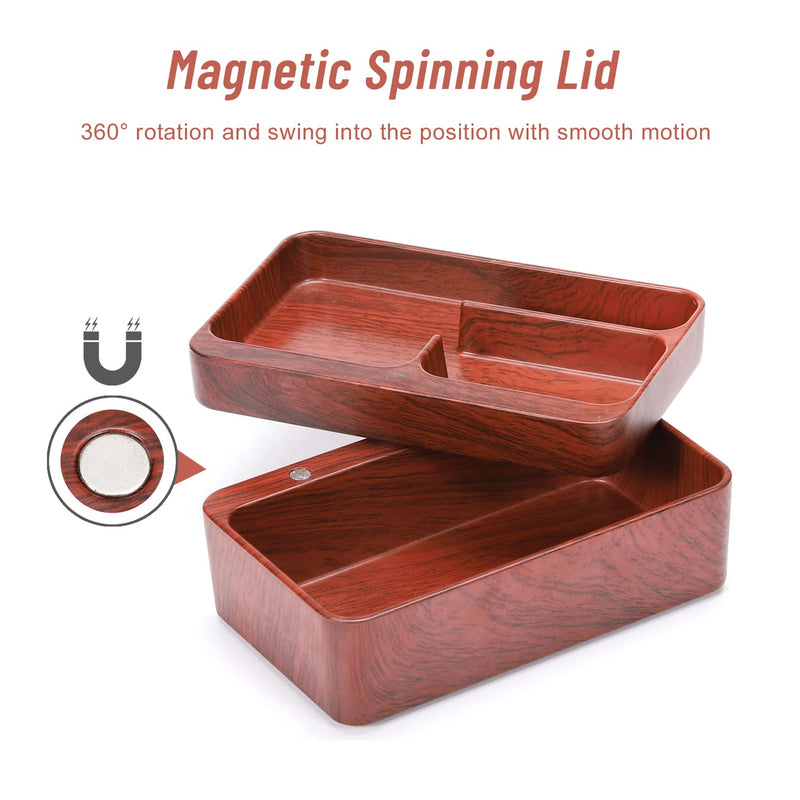 Valet Tray Box with Magnetic Rotating, Office Desk Daily Supplies Organizer