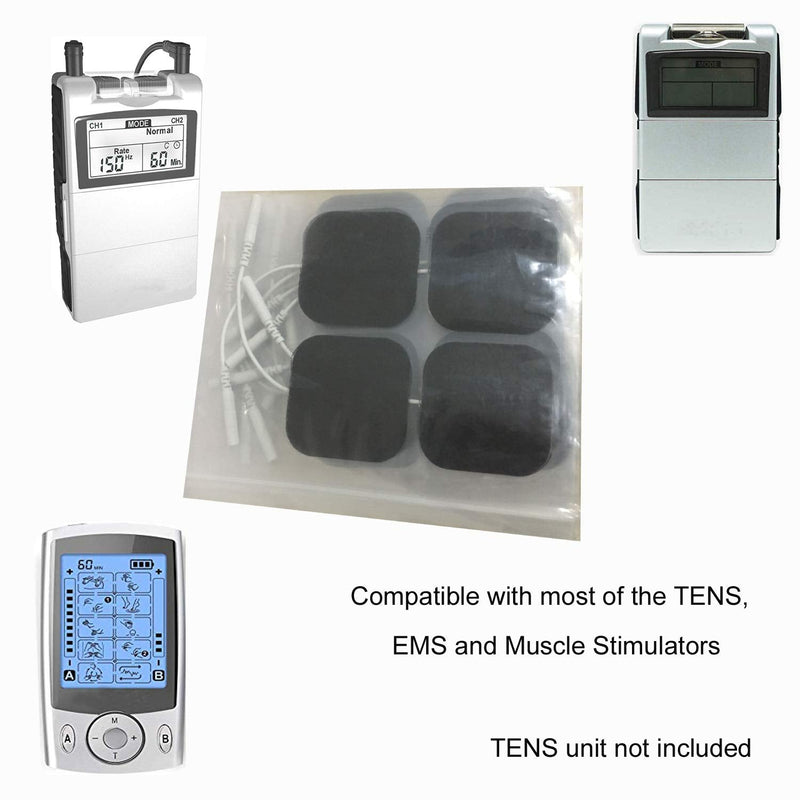 TENS Unit Pads 100Pcs Wired Self-Adhesive Electrodes Premium Replacement Pads for TENS Units - 2x2 Inches (2x2-100Pcs) 2x2-100pack