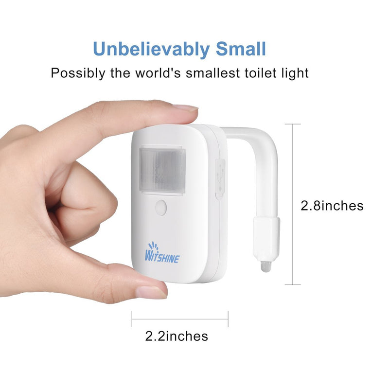 Rechargeable Toilet Bowl Night Light, 16-Color LED Motion Activated Sensor Nightlight, Cool Fun Gag Gadget for Husband Men Women Him Mother Father Day 1 Pack New