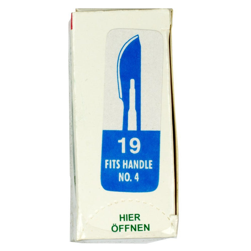 May Set - 100 pieces of scalpel blades figure 19 made of carbon steel - replacement blades individually sterile packed + 1 x May - scalpel holder made of stainless steel