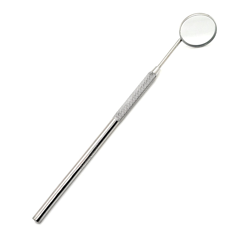 Dental Mouth Teeth Inspection Mirror #5 with Stainless Handle, Cone Socket, Total Length 6.5"