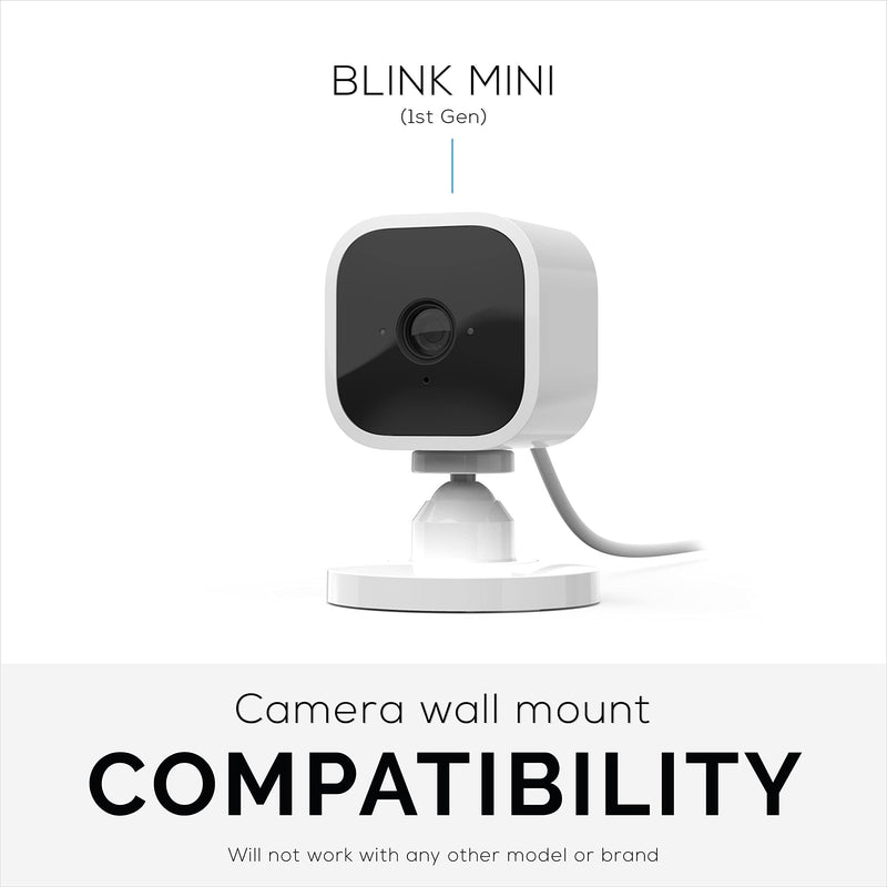 Adhesive Wall Mount for Blink Mini Camera, 2 Pack, No Hassle Holder, Strong 3M VHB Tape, No Screws, No Mess Install, Bracket Stand (White) by Brainwavz White