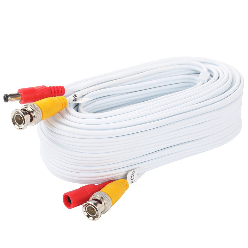 BNC Video Power Cable 50 Feet Pre-Made All-in-One Video Security Camera Cable Wire with Two Connectors for CCTV DVR Surveillance System 50 FT 1 Pack