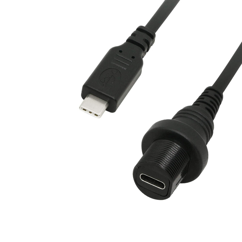 CERRXIAN USB Type C 2.0 Car Mount Dash Flush Waterproof Extension Cable for Car, Boat, Motorcycle, Truck Dashboard (USB-C) (1m) 1m