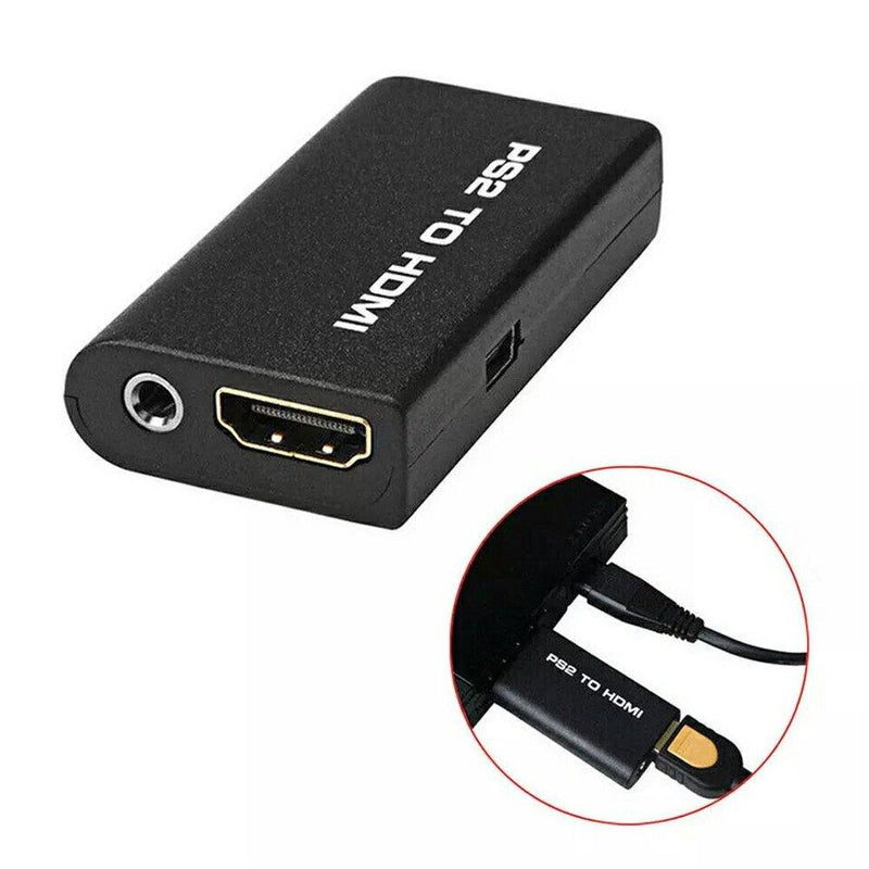 1080P PS2 to HDMI Adapter Converter with 3.5mm Audio Output + 5 Feet HDMI Cable for HDTV HDMI Monitor