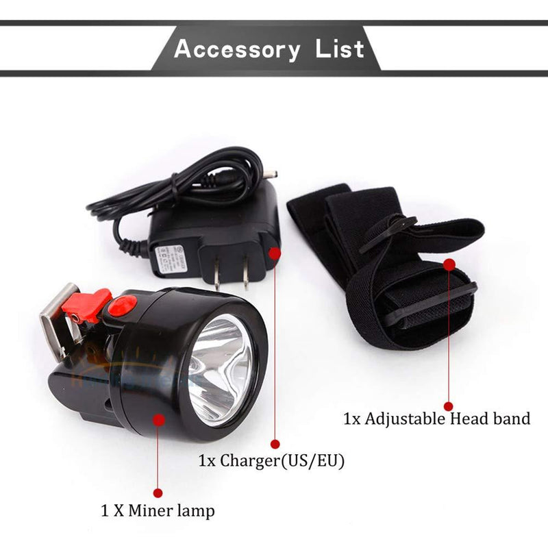 Hunting Friends Mining Light KL3.0LM Coon Hunting Lights Rechargeable Wireless LED Miners Head Light Flashlight for Hunting Night Fishing Camping Waterproof Explosion Proof (Red) Red