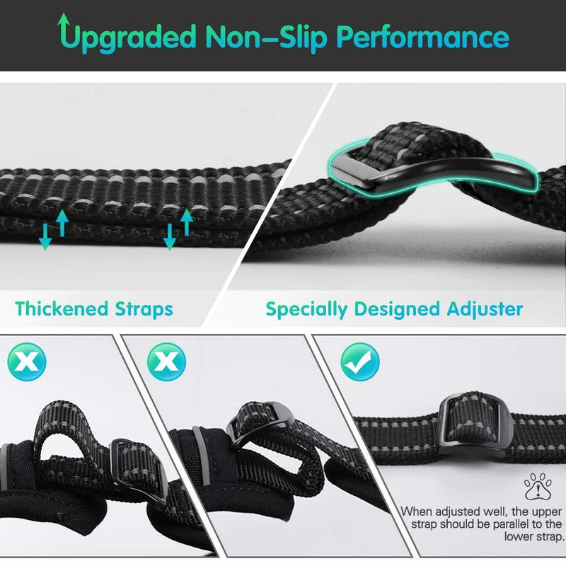 Eagloo Dog Harness No Pull, Walking Pet Harness with 2 Metal Rings and Handle Adjustable Reflective Breathable Oxford Soft Vest Easy Control Front Clip for Small Medium Large Dogs Small (Pack of 1) Black