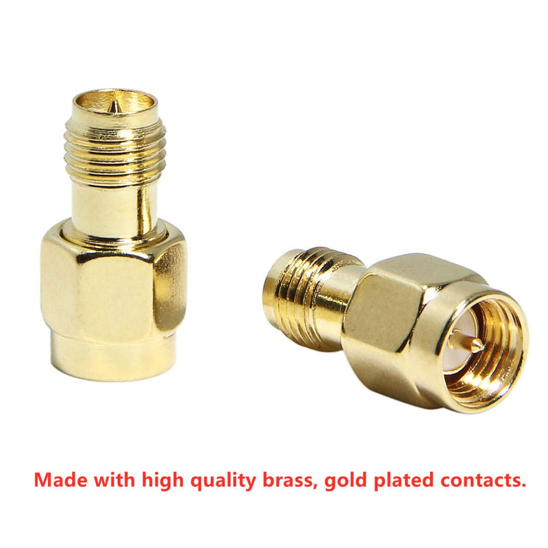 SMA to RP-SMA Adapter, 5-Pack SMA Male Pin to RP-SMA Female Pin Adapter Connector RFAdapter for LTE Router, WiFi Antennas, FPV Drones, Camera