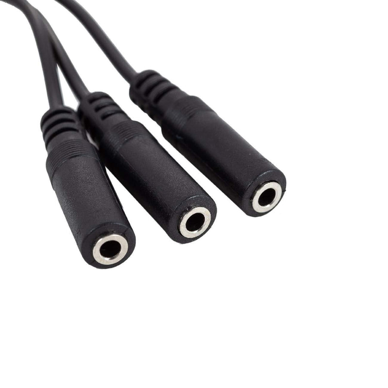 Ancable 3.5mm (1/8") TRS 1 Male to 3 Female 3-Way Stereo Splitter Audio Cable Nickel-Plated