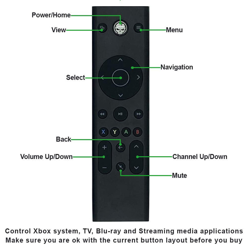 Media Remote Control for Xbox One & Xbox Series X|S (Black) - Original Accessories for Better Navigation Black