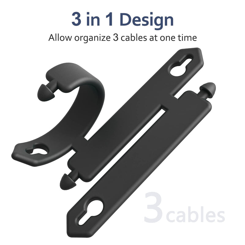 ELFRhino Cord Organizer 10 Pack Reusable Cable Straps, 3 in 1 Multipurpose Cable Protector for Earbuds Earphone Headphone Headset Wrap Winder Holder Keeper Manager Management (3L Black) 3l Black 10pcs