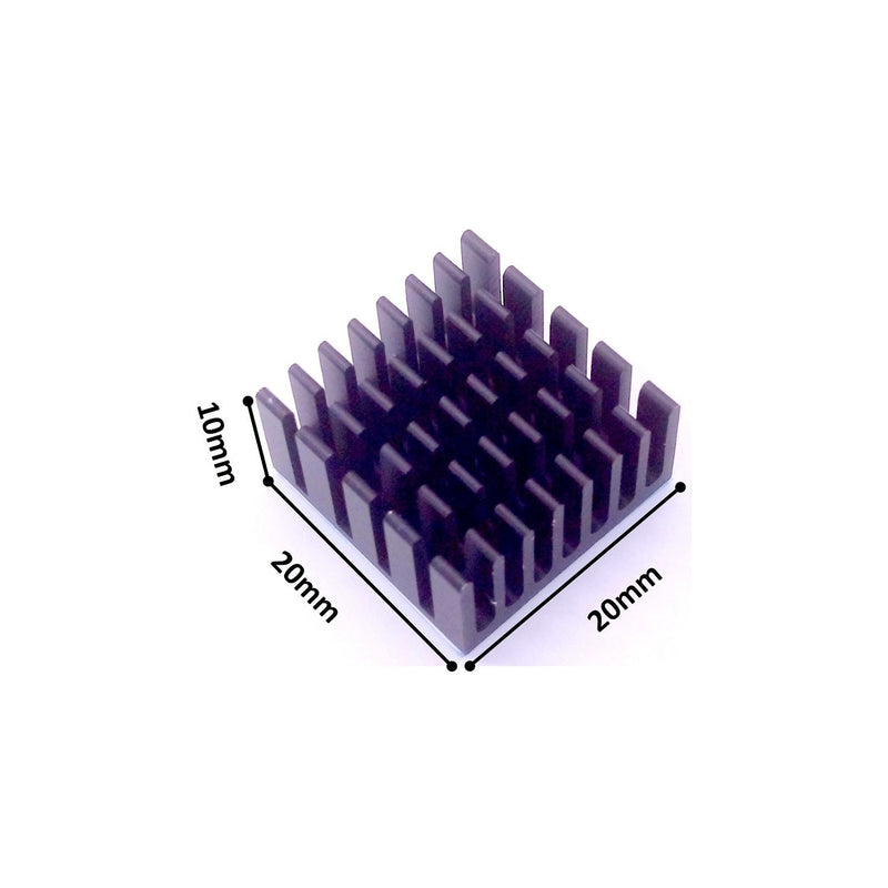 Easycargo 10pcs 20mm Heatsink Kit 20x20x10mm + 3M 8810 Thermal Conductive Adhesive Tape, Cooler Heat Sink for Cooling GPU IC Chips VRAM VGA RAM (20mmx20mmx10mm)