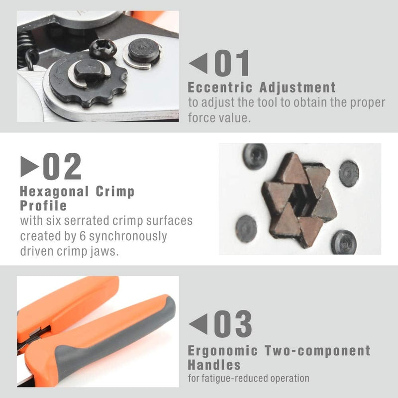 IWISS Self-adjusting Hexagonal Plier for AWG23-10 End-sleeves Ferrule HSC86-6