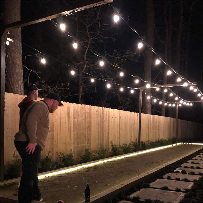 YQL Outdoor Lights Hanging Kit,Globe String Lights Suspension Kit,82ft Black Vinyl-Coated 304 Stainless Steel Cable,String Light Guide Wire,Turnbuckle Wire Rope Tension with Hooks 82ft