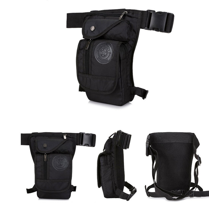 LJNGG Mens Waist Bag Fanny Pack Drop Leg Bag Thigh Bag Pouch Tactical Motorcycle Riding Waterproof Outdoor Sport (Black) Black