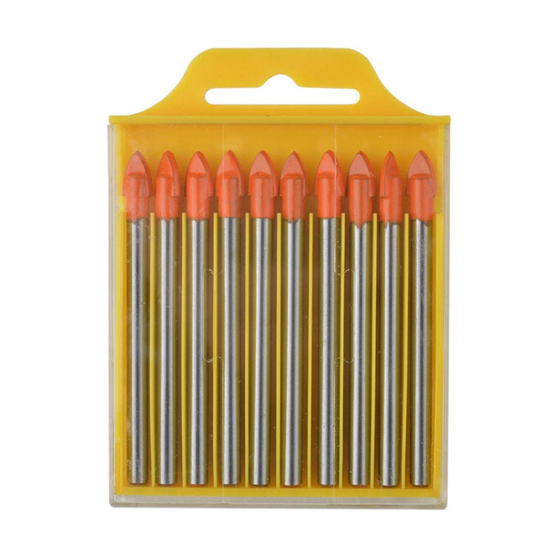 Gunpla 10 piece x 6mm glass and tile drill bit set tip for tiles, glass, aluminum, concrete, brick, plastic and wood with storage case