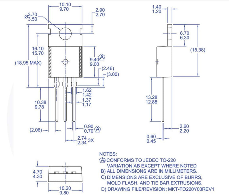 Bridgold 10pcs FQP30N06L FQP30N06 30N06 30N06L N-Channel MOSFET Transistor 32 A/60 V,3-Pin TO-220