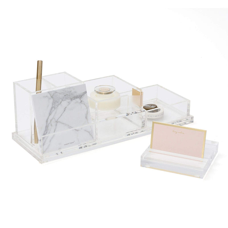 russell+hazel Acrylic Bloc Tape Dispenser, Clear, 4” x 4” x 1.5”